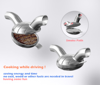 Illustration for article titled Exhaust Grill Cooks Burgers with Smoke Heat